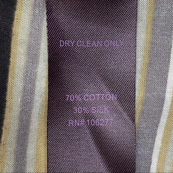 Hale Bob Silk Blend Faux Wrap Dress Womens Size S Tan Black Striped - Picture 12 of 13